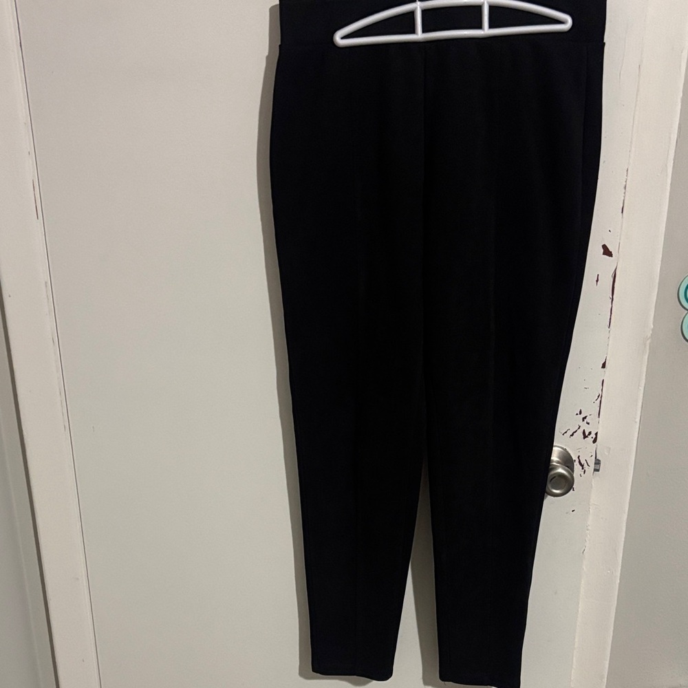 Women's L Stoosh Faux-Suede Dress Pants Black